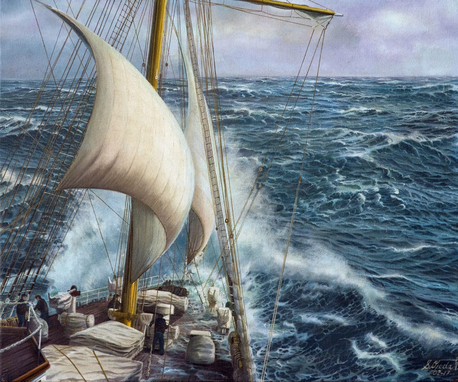 3. 60x50 la proa de la Esmeralda en temporal