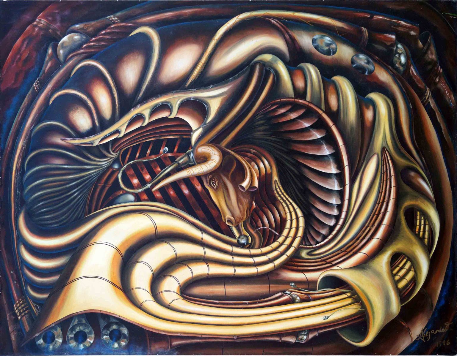 6. Fuerza Primaria “El Camahueto”, 2002, 75 x 95, óleo sobre tela.